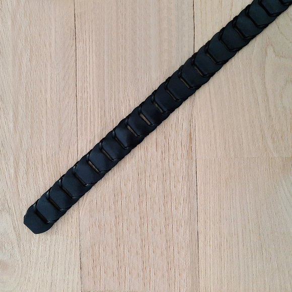 NWOT Luxe Braided Leather Belt, Black, Size 30, Small (S) main image 5